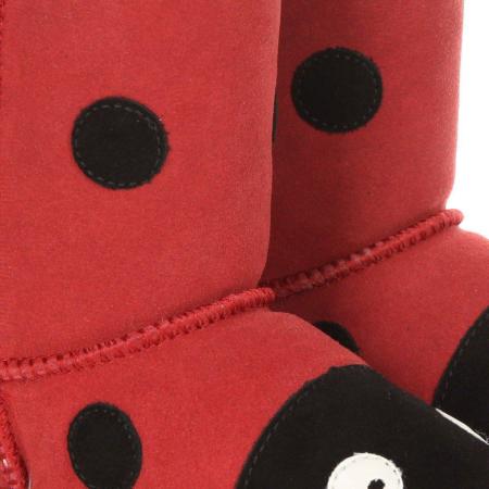 Детские полусапоги из овчины (угги) EMU Australia LCRE - Little Creatures Ladybird K10111, красные