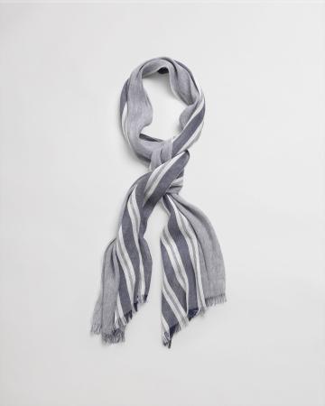 Мужской шарф Gant STRIPED COTTON LINEN SCARF 9920159, синий