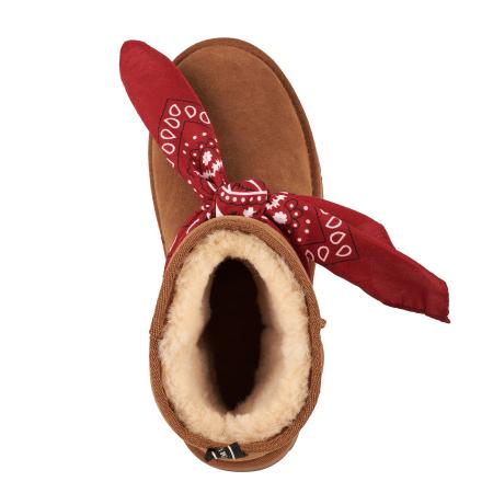 Женские полусапоги из овчины (угги) EMU Australia Sheepskin Fashion Sharky Mini Bandana W13199, коричневые