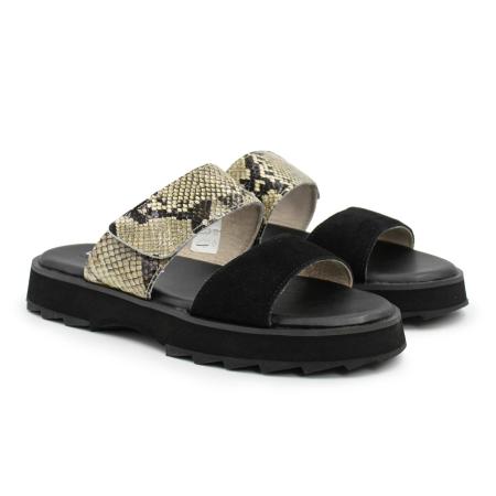 Женские сланцы EMU Australia Fantail Snake W12483, черные