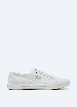 Женские кеды Pepe Jeans London ABERLADY LACE PLS31153, белые