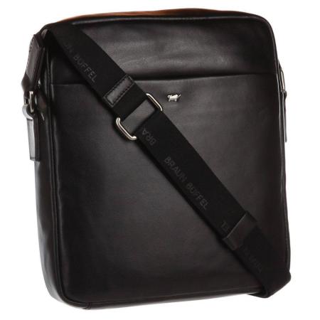 Мужская сумка репортер Braun Buffel LIVORNO Shoulder Bag L 67164, черная