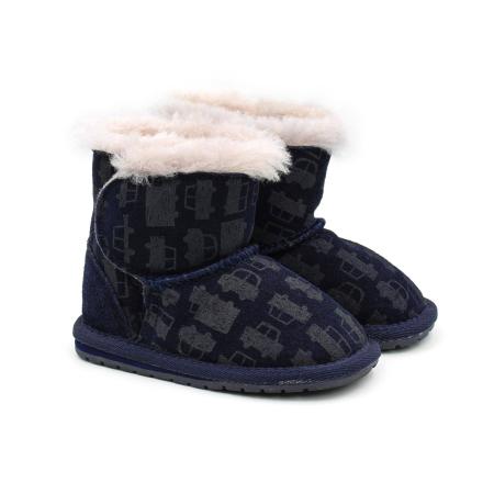 Детские ботинки из овчины (угги) EMU Australia Toddle Cars & Trucks B12165, синие