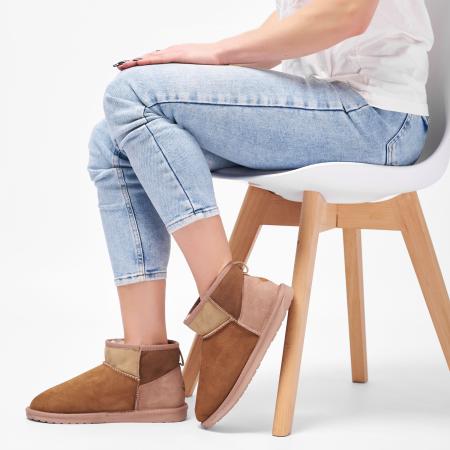 Женские полусапоги из овчины (угги) EMU Australia Stingers Stinger Micro Patchwork W13185, коричневые