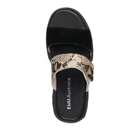Женские сланцы EMU Australia Fantail Snake W12483, черные