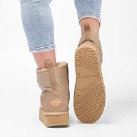 Stingers Stinger Mini Flatform Leather W13189 - Женские полусапоги из овчины (угги) EMU Australia, песочные