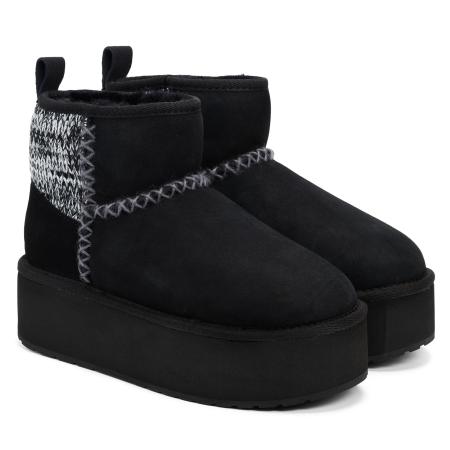 Женские угги EMU Australia Stingers Stinger Knit Flatform W13143, черные
