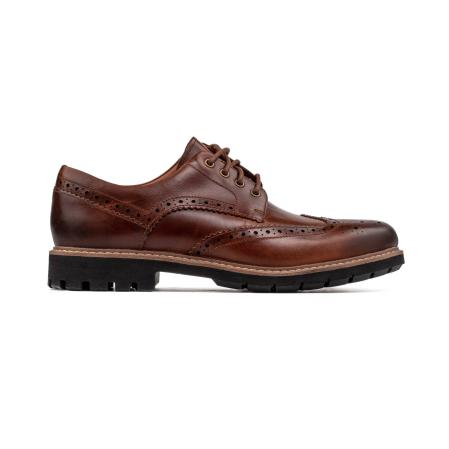 Мужские дерби брогированные Clarks Batcombe Wing 26127191, коньячные