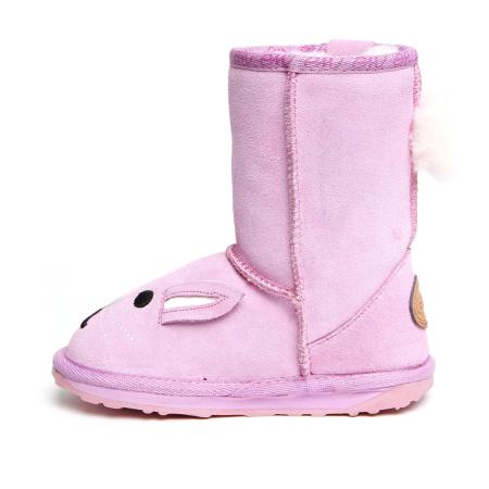 Детские сапоги из овчины (угги) EMU Australia Bunny K10675, розовые