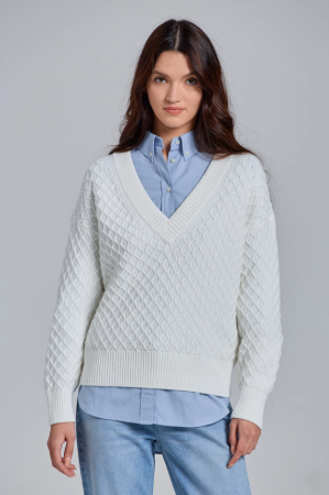 TEXTURE COTTON V-NECK 4804129