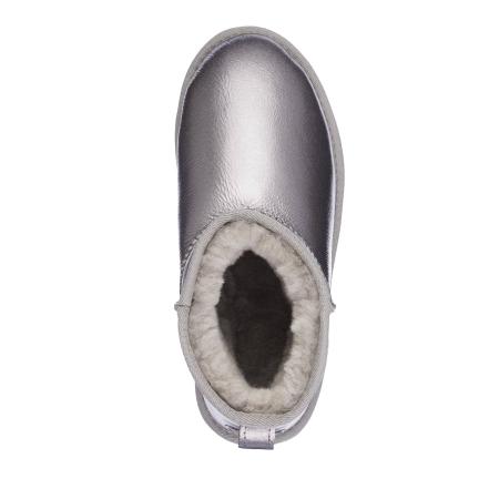 Женские ботинки из овчины (угги) EMU Australia Stinger Micro Glossy W12613, серебряные Женские ботинки из овчины (угги) EMU Australia Stinger Micro Glossy W12613, серебряные
