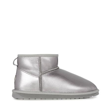Женские ботинки из овчины (угги) EMU Australia Stinger Micro Glossy W12613, серебряные Женские ботинки из овчины (угги) EMU Australia Stinger Micro Glossy W12613, серебряные