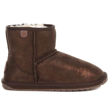 Детские полусапоги из овчины (угги) EMU Australia Wallaby Mini Metallic K11856, коричневые
