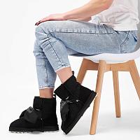 Sheepskin Fashion Sharky Mini Bandana W13199 - Женские полусапоги из овчины (угги) EMU Australia, черные Sheepskin Fashion Sharky Mini Bandana W13199 - Женские полусапоги из овчины (угги) EMU Australia, черные