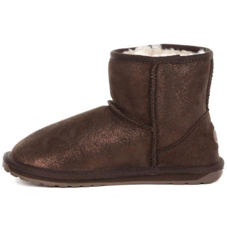 Детские полусапоги из овчины (угги) EMU Australia Wallaby Mini Metallic K11856, коричневые