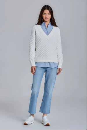 TEXTURE COTTON V-NECK 4804129