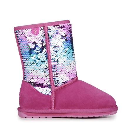 Детские сапоги из овчины (угги) EMU Australia Wallaby Sequin K12333, фуксия