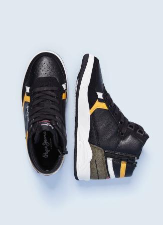 Детские высокие кроссовки Pepe Jeans London KURT BRITT BOOT DARK PBS30500, черные