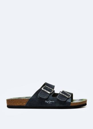 Мужские сланцы Pepe Jeans London BIO BUCKLES SUEDE CAMU PMS90084, серые Мужские сланцы Pepe Jeans London BIO BUCKLES SUEDE CAMU PMS90084, серые