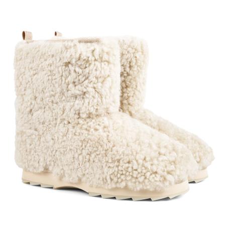 Женские полусапоги из овчины (угги) EMU Australia Sheepskin Fashion Sharky Lo Teddy W13200, белые