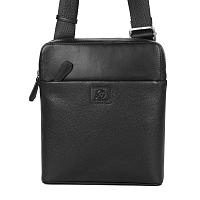 LEATHER HAND BAG RF43172 - Мужская сумка репортер Royalfinch, черная