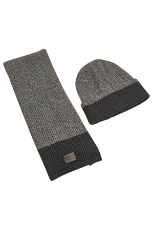 Мужские шарф+шапка Camel Active Strick Set mit Box 404020-8A02, серые