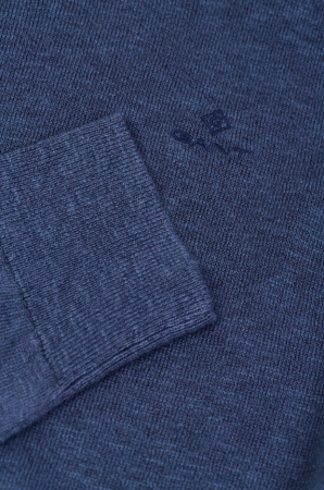 Linen Pullover Crew Neck deep ocean 8050141