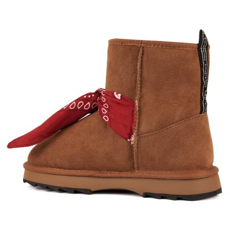 Женские полусапоги из овчины (угги) EMU Australia Sheepskin Fashion Sharky Mini Bandana W13199, коричневые