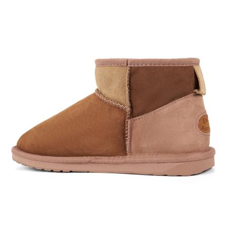 Женские полусапоги из овчины (угги) EMU Australia Stingers Stinger Micro Patchwork W13185, коричневые