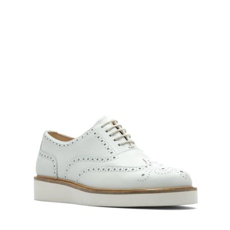 Женские оксфорды брогированные Clarks Baille Brogue 26157412, белые Женские оксфорды брогированные Clarks Baille Brogue 26157412, белые
