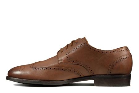 Мужские дерби брогированные Clarks Flow Limit 26148238, коричневые