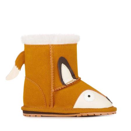 Детские ботинки из овчины (угги) EMU Australia Fox Walker B12078, оранжевые