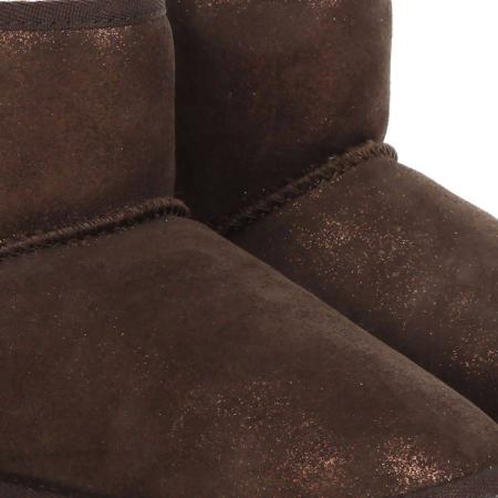 Детские полусапоги из овчины (угги) EMU Australia Wallaby Mini Metallic K11856, коричневые