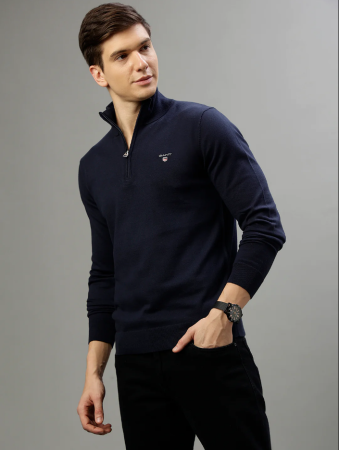 Cotton half-zip pullover sweater 88163