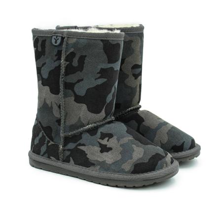 Детские сапоги из овчины (угги) EMU Australia Camo K12371, серые