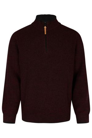 Мужской свитер Camel Active Knit 1/1 Troyer 409585-8K06, бордовый