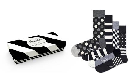 4-Pack Classic Black & White Socks Gift Set XCBW09