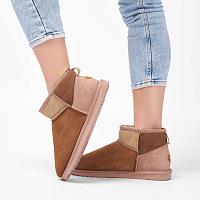 Stingers Stinger Micro Patchwork W13185 - Женские полусапоги из овчины (угги) EMU Australia, коричневые Stingers Stinger Micro Patchwork W13185 - Женские полусапоги из овчины (угги) EMU Australia, коричневые