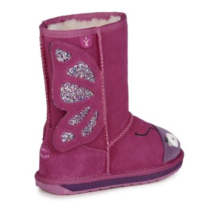 Детские сапоги из овчины (угги) EMU Australia Butterfly K12339, фуксия
