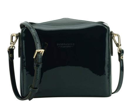 Женская сумка кросс-боди Maison Pourchet Cassetta Vernis 86001, зеленая