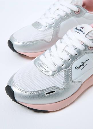 Детские кроссовки Pepe Jeans London YORK METALLIC GIRL PGS30525, серебряные Детские кроссовки Pepe Jeans London YORK METALLIC GIRL PGS30525, серебряные