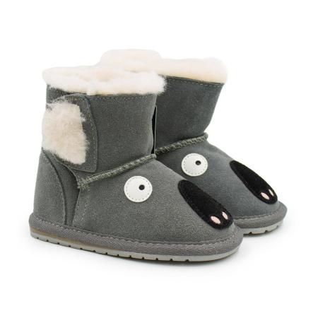 Детские ботинки из овчины (угги) EMU Australia Koala Walker B10306, серые Детские ботинки из овчины (угги) EMU Australia Koala Walker B10306, серые