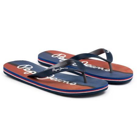 Мужские вьетнамки Pepe Jeans London HAWI WATERCOLOR PMS70087, синие Мужские вьетнамки Pepe Jeans London HAWI WATERCOLOR PMS70087, синие