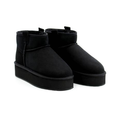 Женские ботинки из овчины (угги) EMU Australia Foy Flatform Micro W13073, черные Женские ботинки из овчины (угги) EMU Australia Foy Flatform Micro W13073, черные