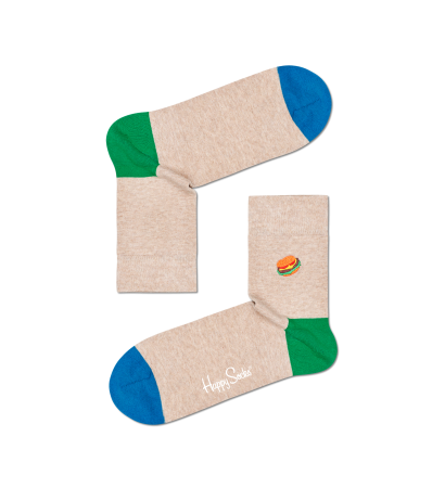 Embroidery Burger Half Crew Sock BEHA13