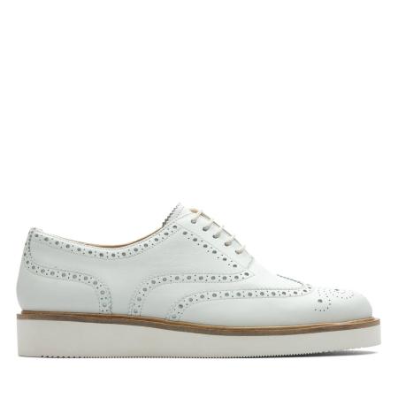 Женские оксфорды брогированные Clarks Baille Brogue 26157412, белые Женские оксфорды брогированные Clarks Baille Brogue 26157412, белые