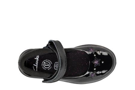 Детские туфли на ремешке Clarks Etch Bright T 26151133, черные