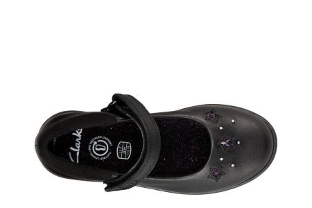 Детские туфли на ремешке Clarks Etch Bright K 26151124, черные