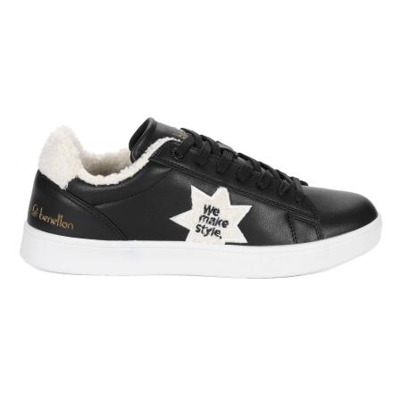 Женские кеды United Colors of Benetton LABEL TEDDY BTW224011, черные