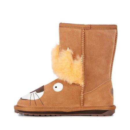 Детские полусапоги из овчины (угги) EMU Australia LCRE - Little Creatures Leo Lion K11429, коричневые
